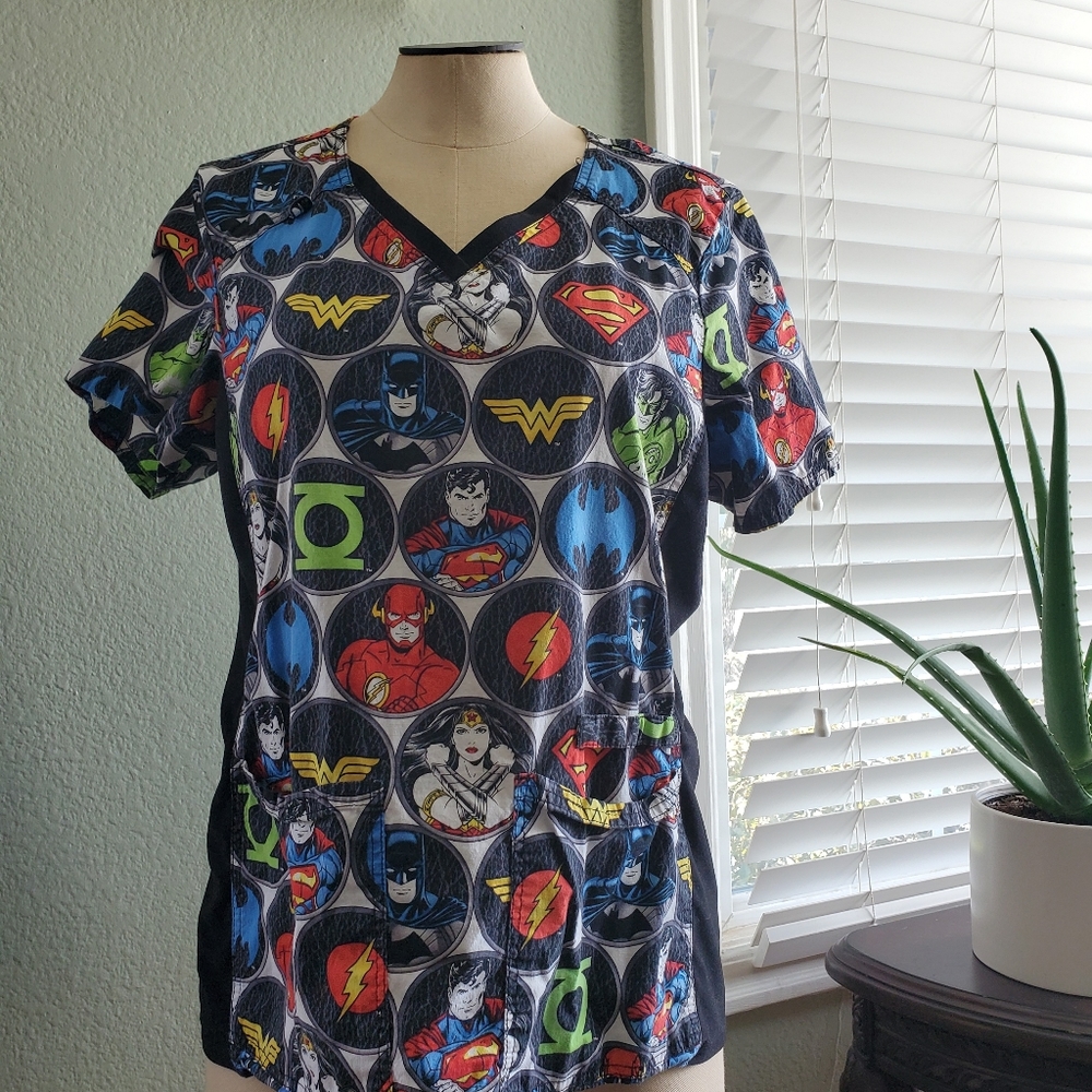 Super hero Scrub top